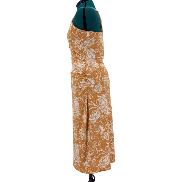 Joie NWT Burnt Orange and Off-White Floral V-Neck Sleeveless Midi Dress, Medium - Picture 5 of 17